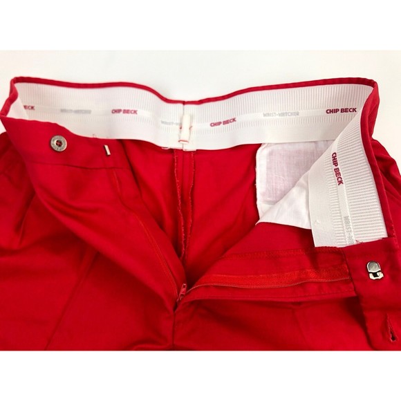 Vintage 1980s Chip Beck Golf Pants Red Size 34x29s Rare USA Made - Picture 5 of 9